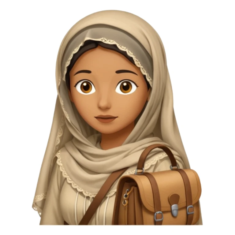 Woman + veil + satchel,Desert Nomads. sticker