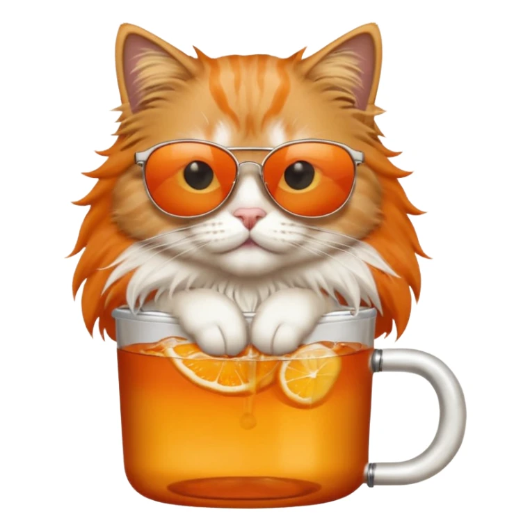 cat long  in drink holders with sunglasses  sticker