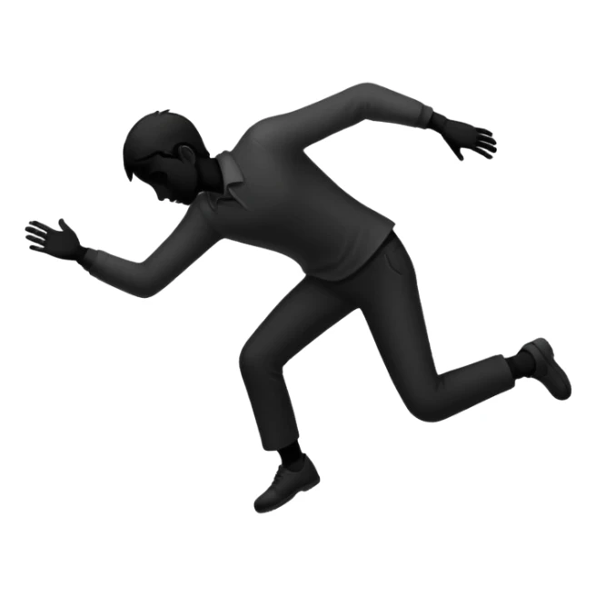 a silhouette of a man faling sticker