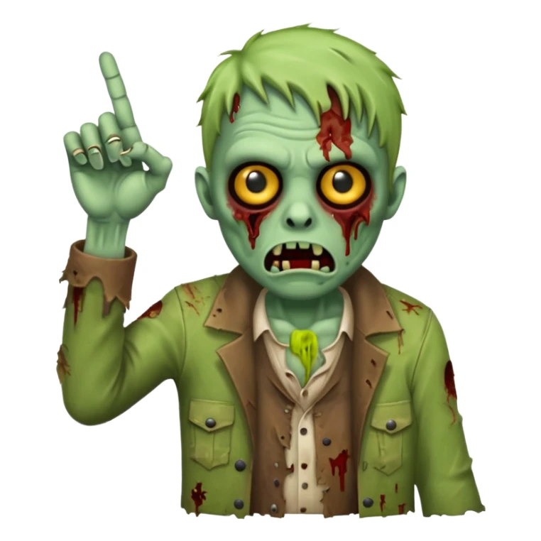 A zombie emoji with the middle finger sticking out sticker