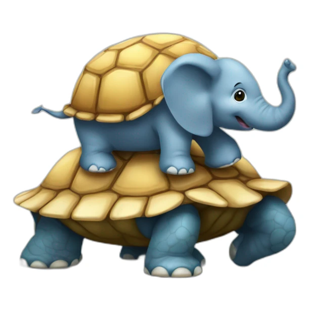 Un éléphant sur une tortue sticker