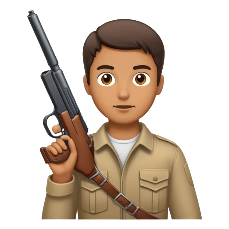 Man holding a gun with a extended clip sticker