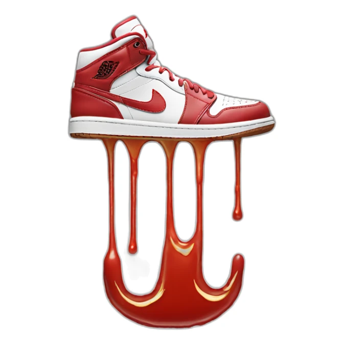 nike Jordan shoe with ketchup dripping down sticker