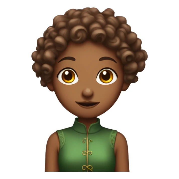 Elf girl with curly brown hair and heterophobia eyes sticker