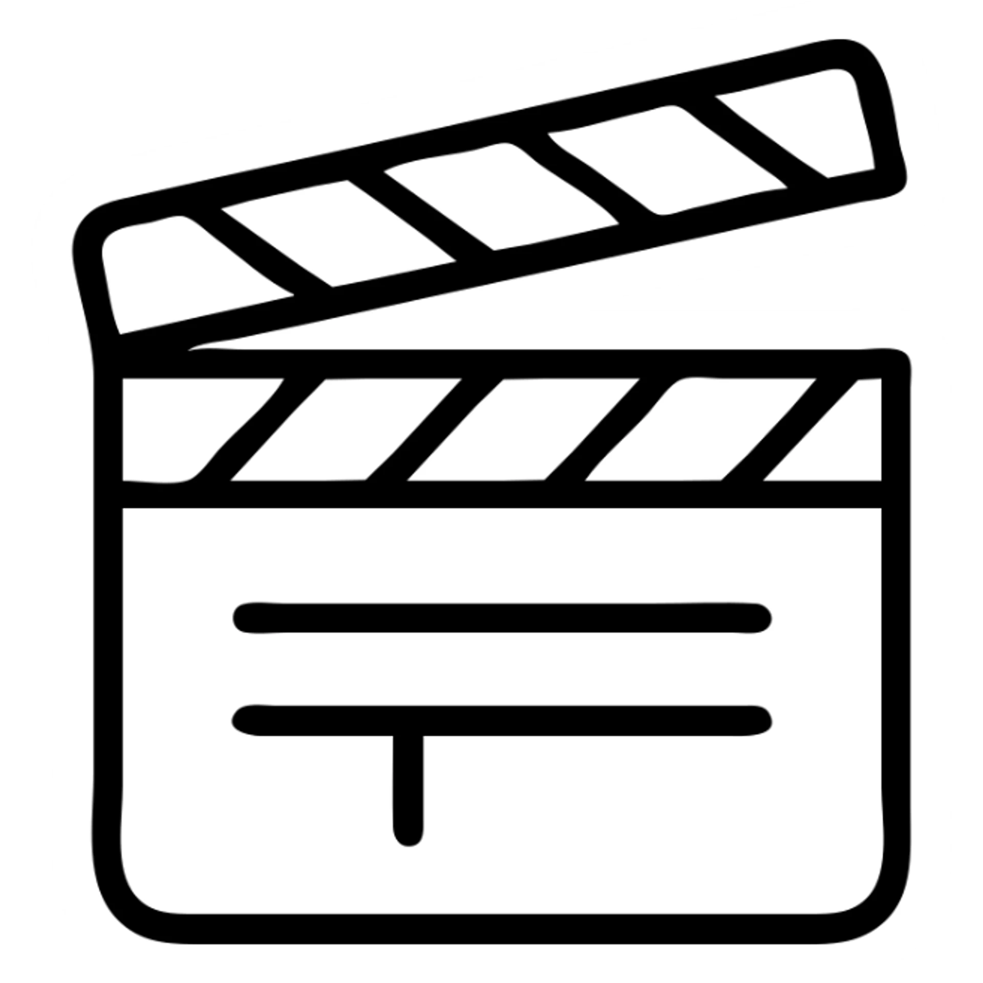 film slate black outlined icon sticker
