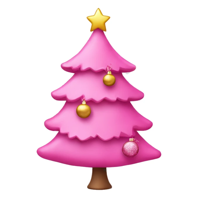 pink girly christmas tree emoji with pink ornaments sticker