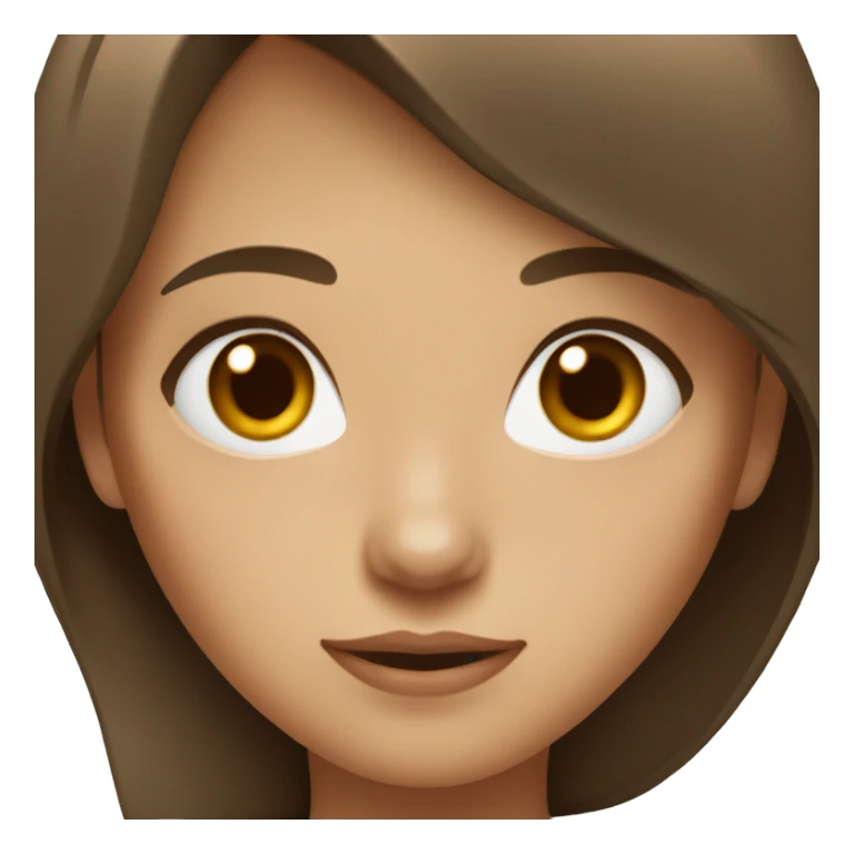short brown hair girl with brown eyes sticker