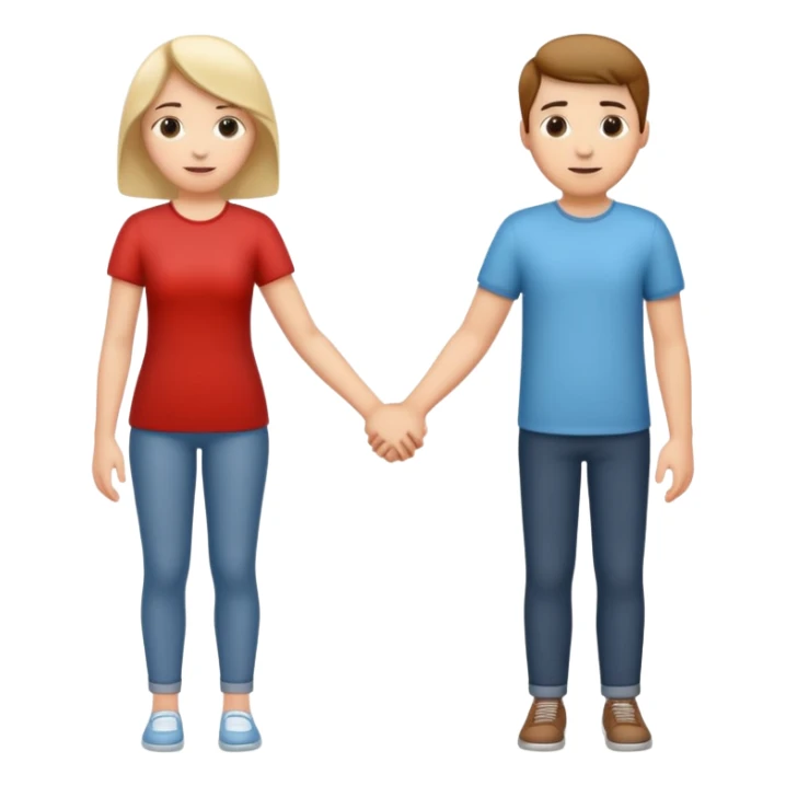 a young couple holding hands from behind, focus on their hands and backs sticker