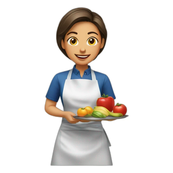 Mujer cocinando con delantal sticker
