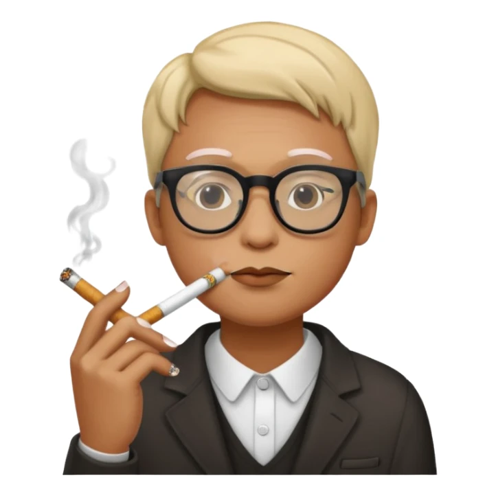 Sigara içen gözlüklü emoji sticker