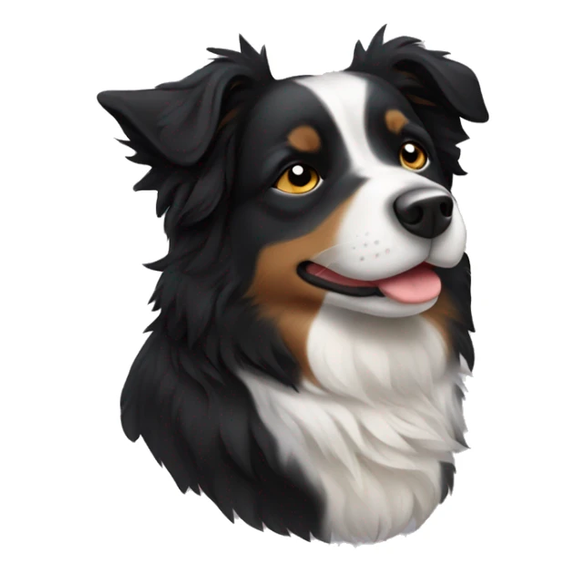 Small black australian shepherd dog sleeping  sticker