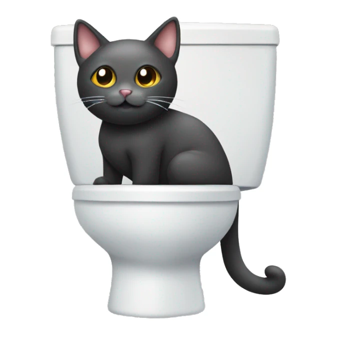 Cat on toilet  sticker