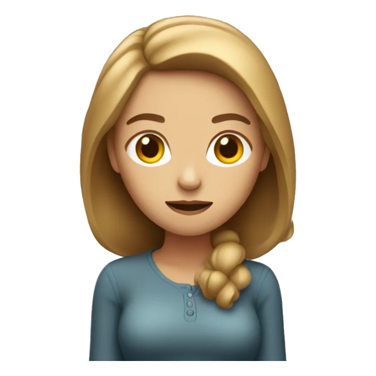 shrugging emoji woman with light brown hair sticker
