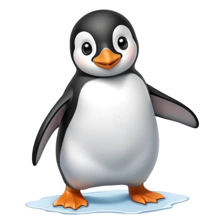 A cute penguin waddles happily across the ice, spreading joy with every step sticker