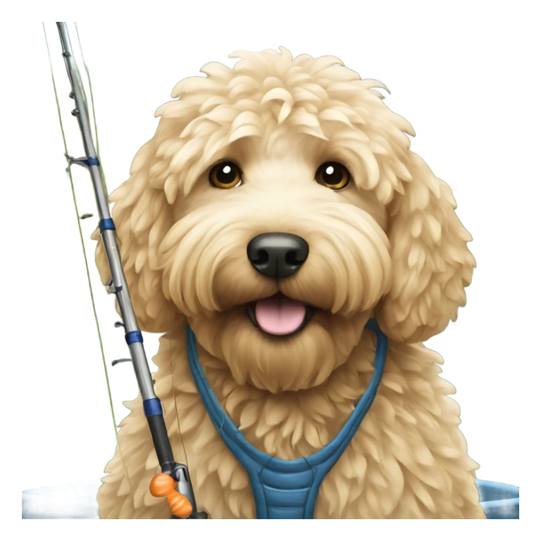 Golden doodle fishing sticker