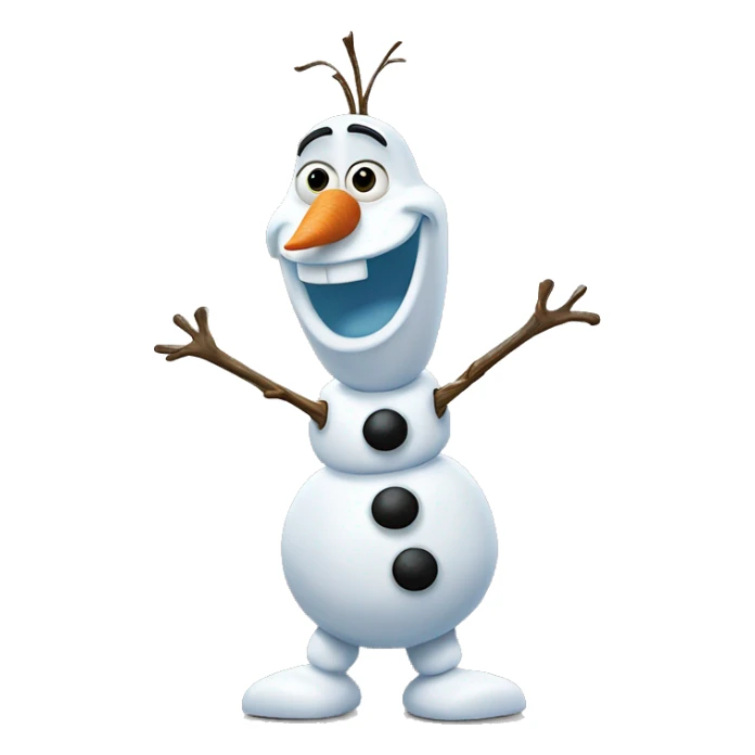 Olaf bow down to say thank you sticker