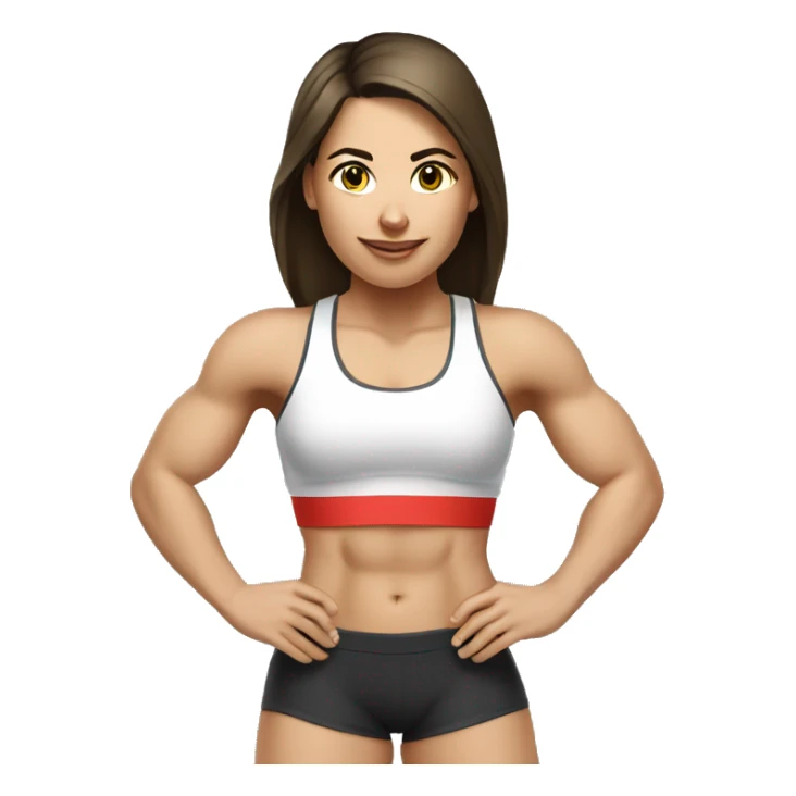 White brunette Female athlete doing crossfit sticker
