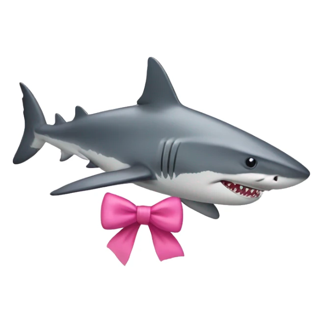 shark with pink bow on the fin sticker