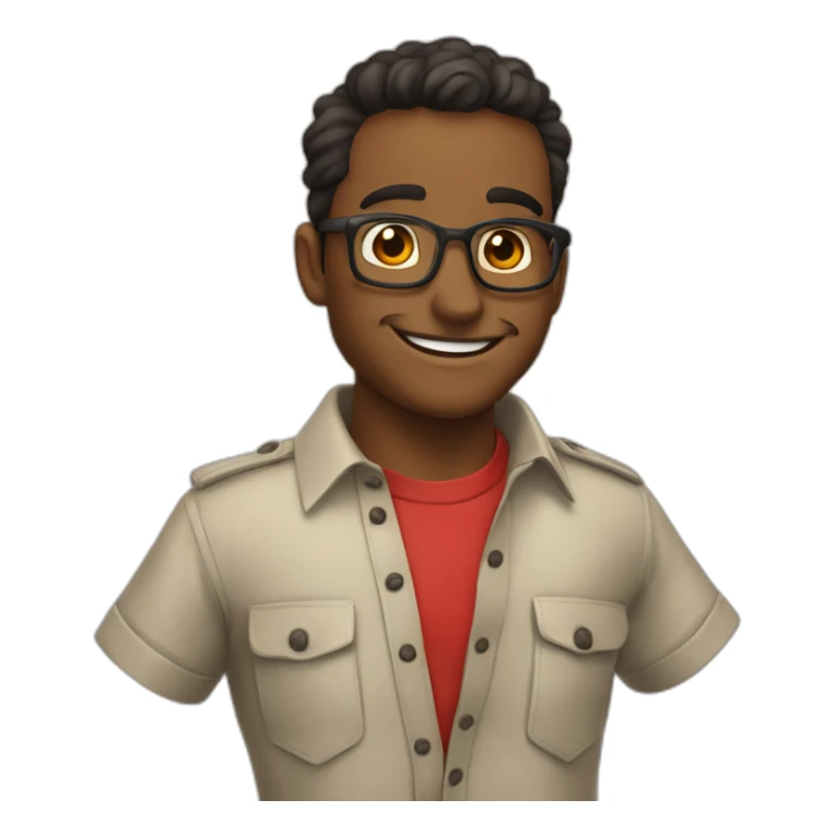 chico con camisa vermelha de tortuga negra feliz  sticker