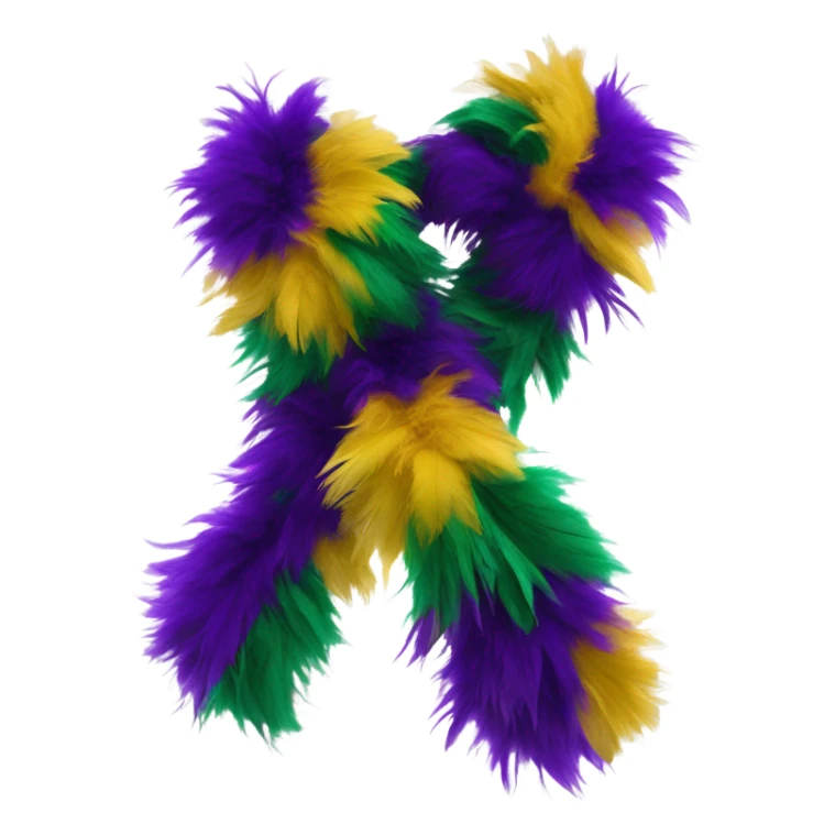 Realistic isolated mardi gras feather boa. sticker