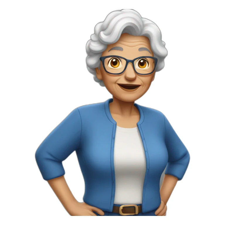 full grandmother in blue trousers sticker