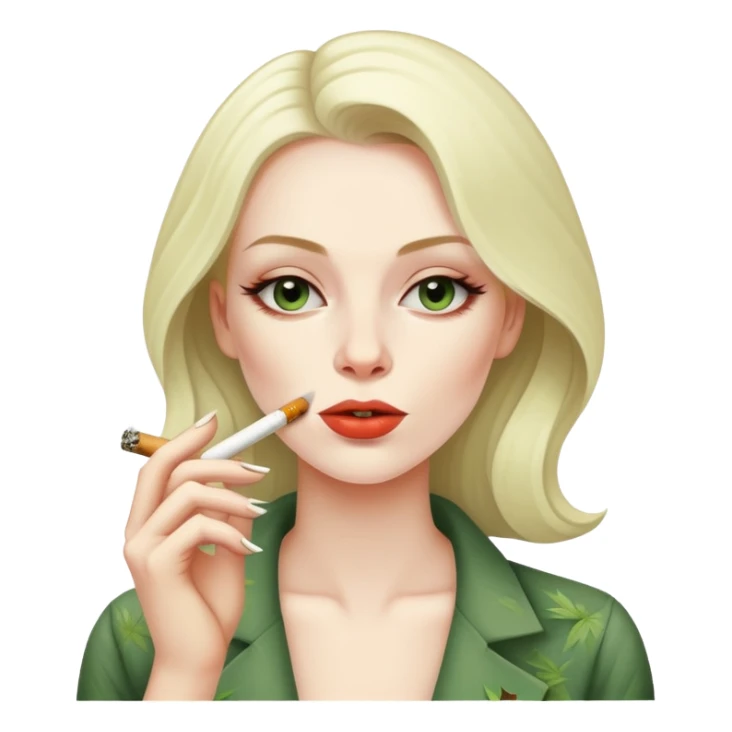 Woman smoking weed sticker