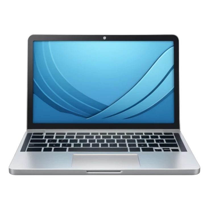 3D minimal icon of a premium silver or whity laptop with a clear #FF3D00 accent, clean, modern, high-end tech style. sticker
