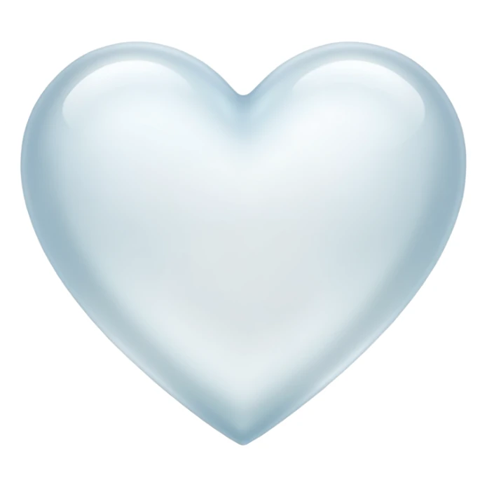 clear white heart with a frosted glass look sticker