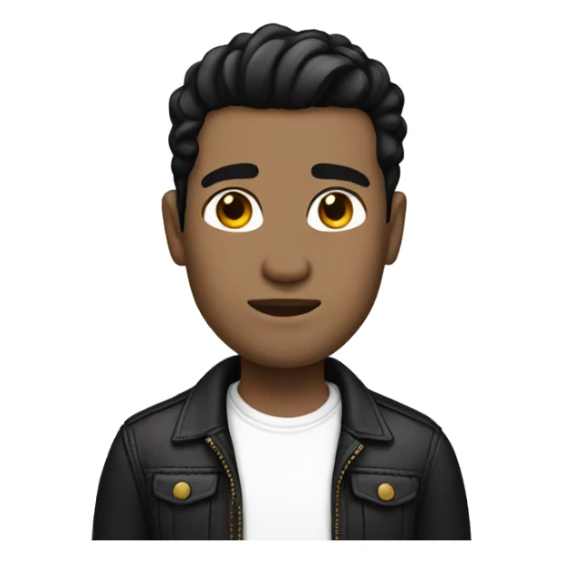 cool guy, with black hair, white skin, black eyes. sticker