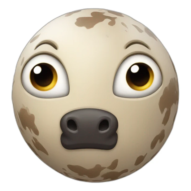 3d sphere with a cartoon Horse skin texture with big courageous eyes sticker