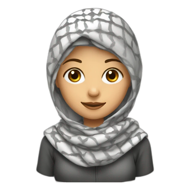 Girl wearing Keffiyeh sticker