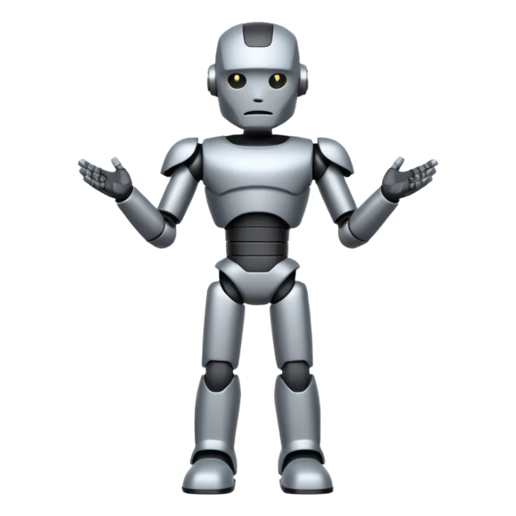 fullbody tesla bot, standing with arms crossed sticker