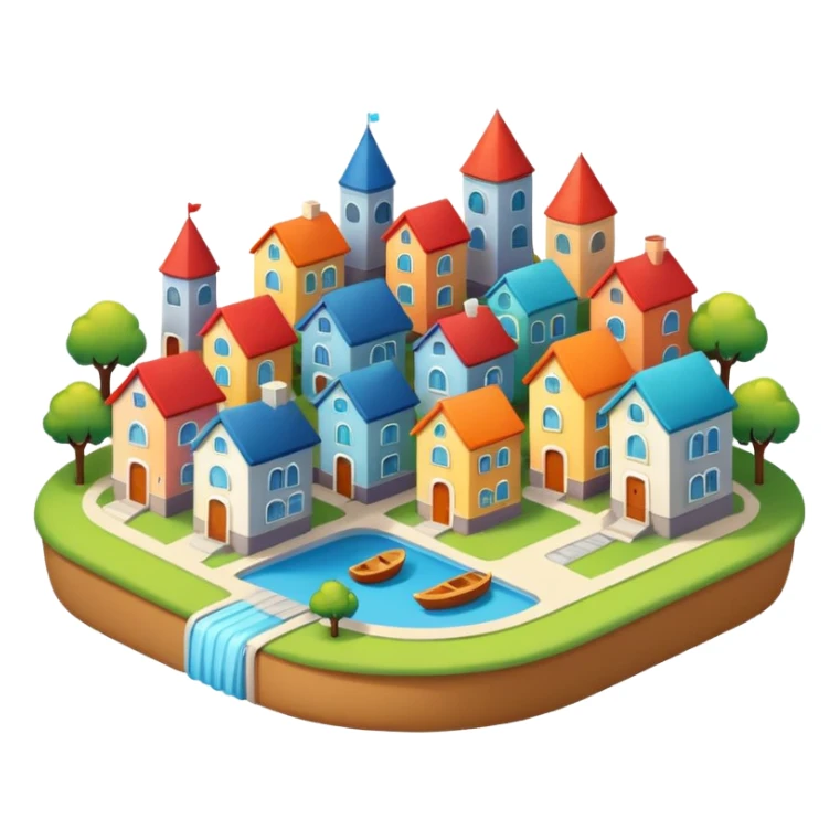 little city and small home sticker