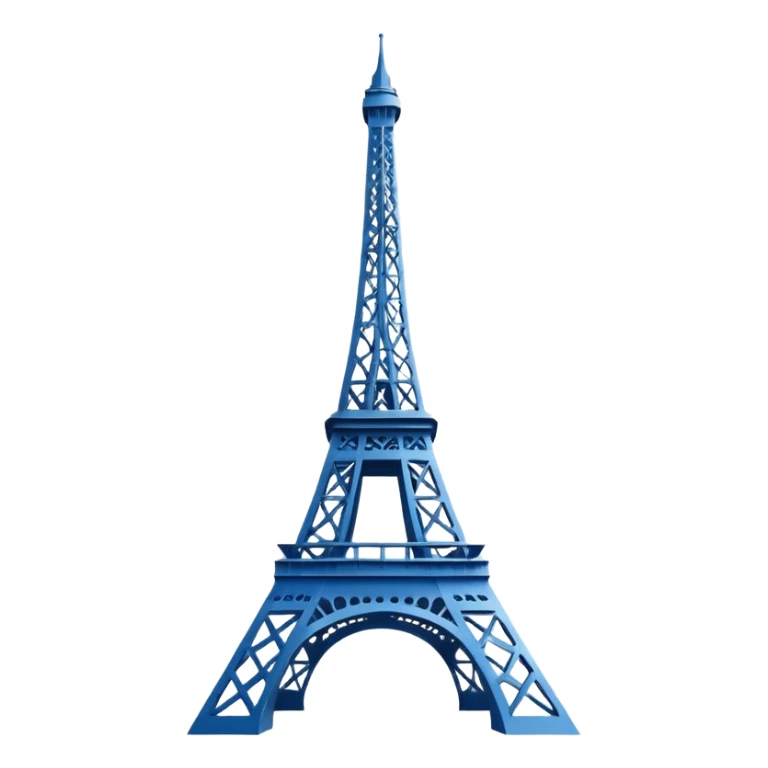 create a blue emoji of tour eiffel. vector style sticker