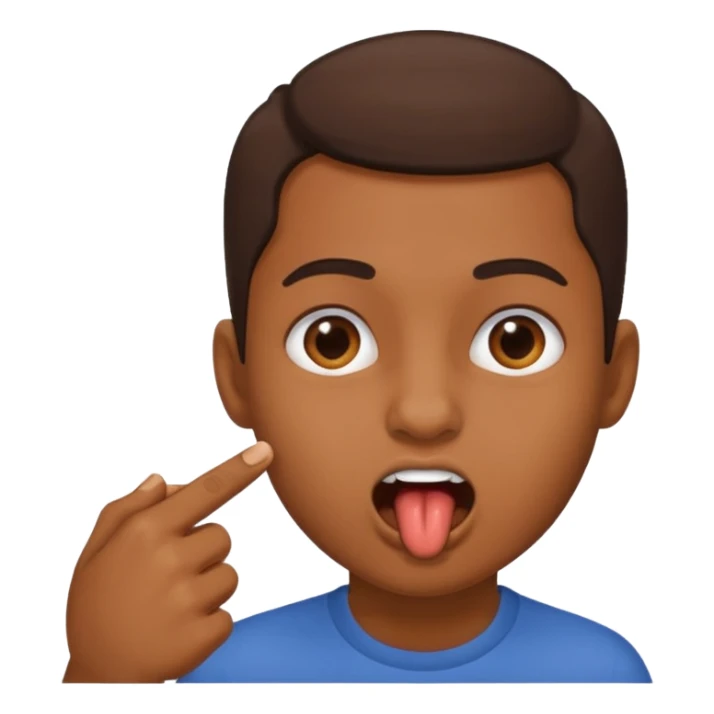 Una cara mordiendose un dedo sticker