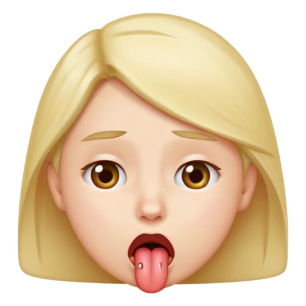 Whining sticking tongue out and adore eyes sticker