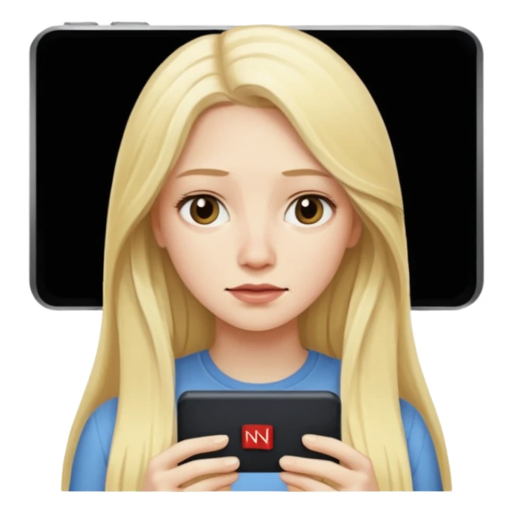 Blonde long hair lady watching Netflix sticker