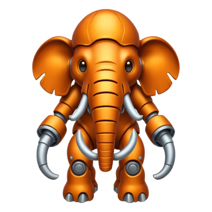 Little completely orange mammouth cyborg sticker