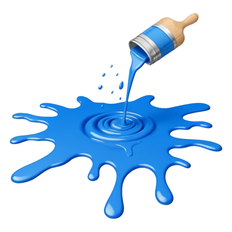 paint splatter, spilled paint, blue color. sticker