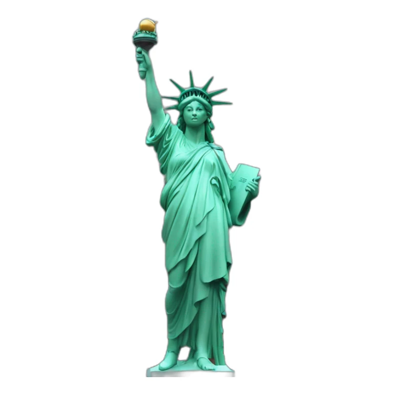 New-York liberty statue with building behind sticker