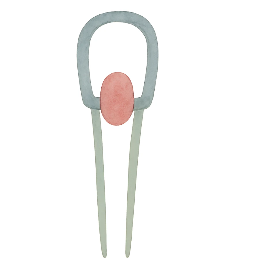 hairpin, watercolor art style sticker