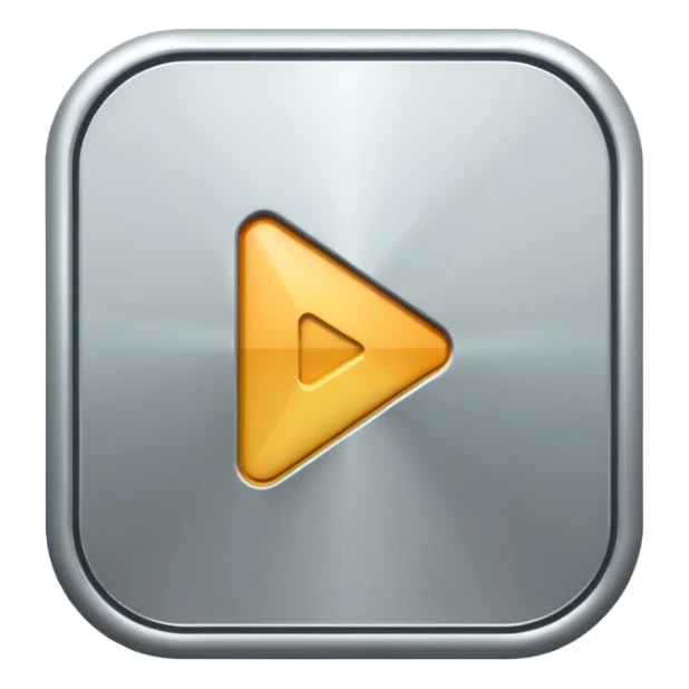 play button silver sticker