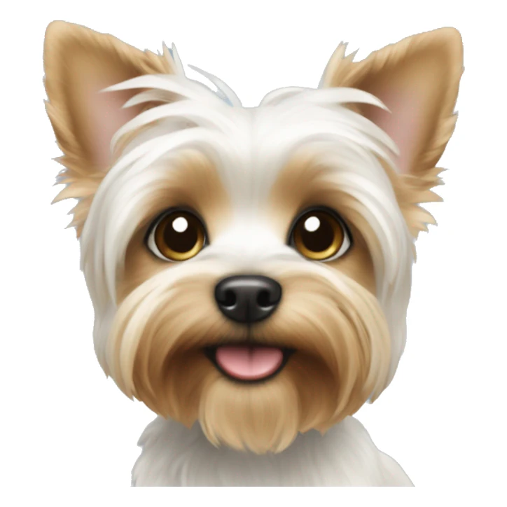White yorkie puppy sticker