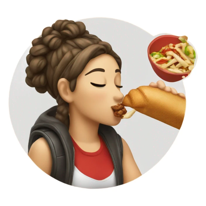 Girl kissing shawarma  sticker