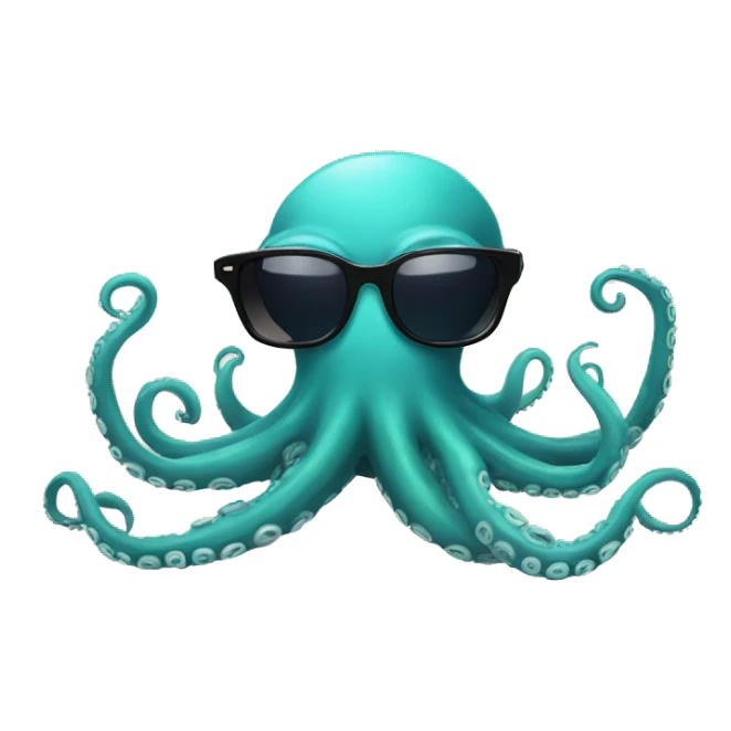 Octopus with arms and sunglasses sticker