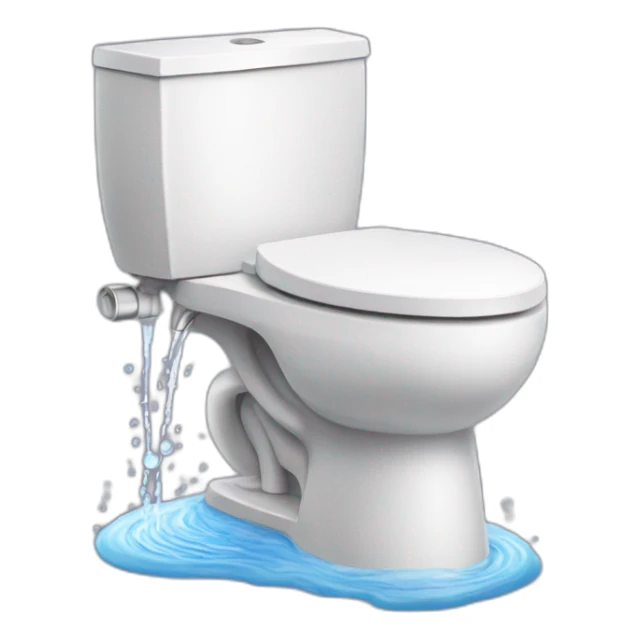 toilet with a bidet attached spraying water sticker