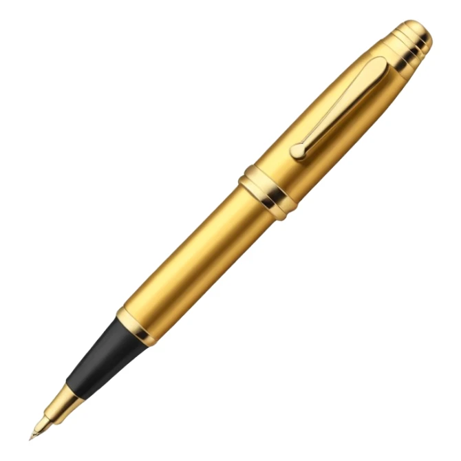 3D perspective academic premium golden ink pen sticker