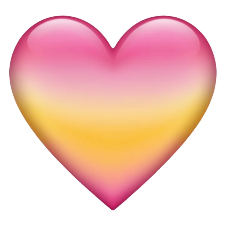 Yellow to pink ombré heart sticker