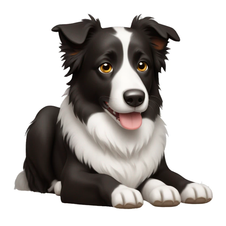  black border collie with white chest, brown legs and white paws sticker