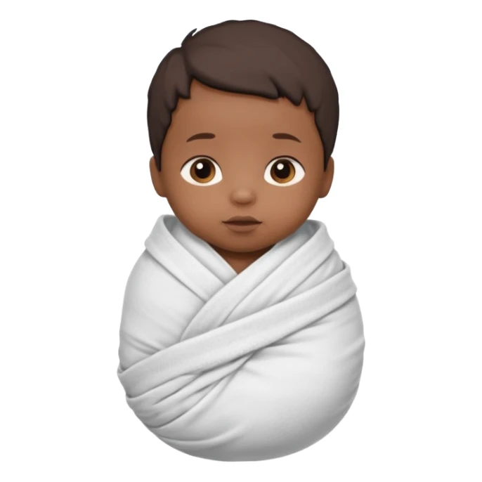 newborn black baby in a swaddle sticker